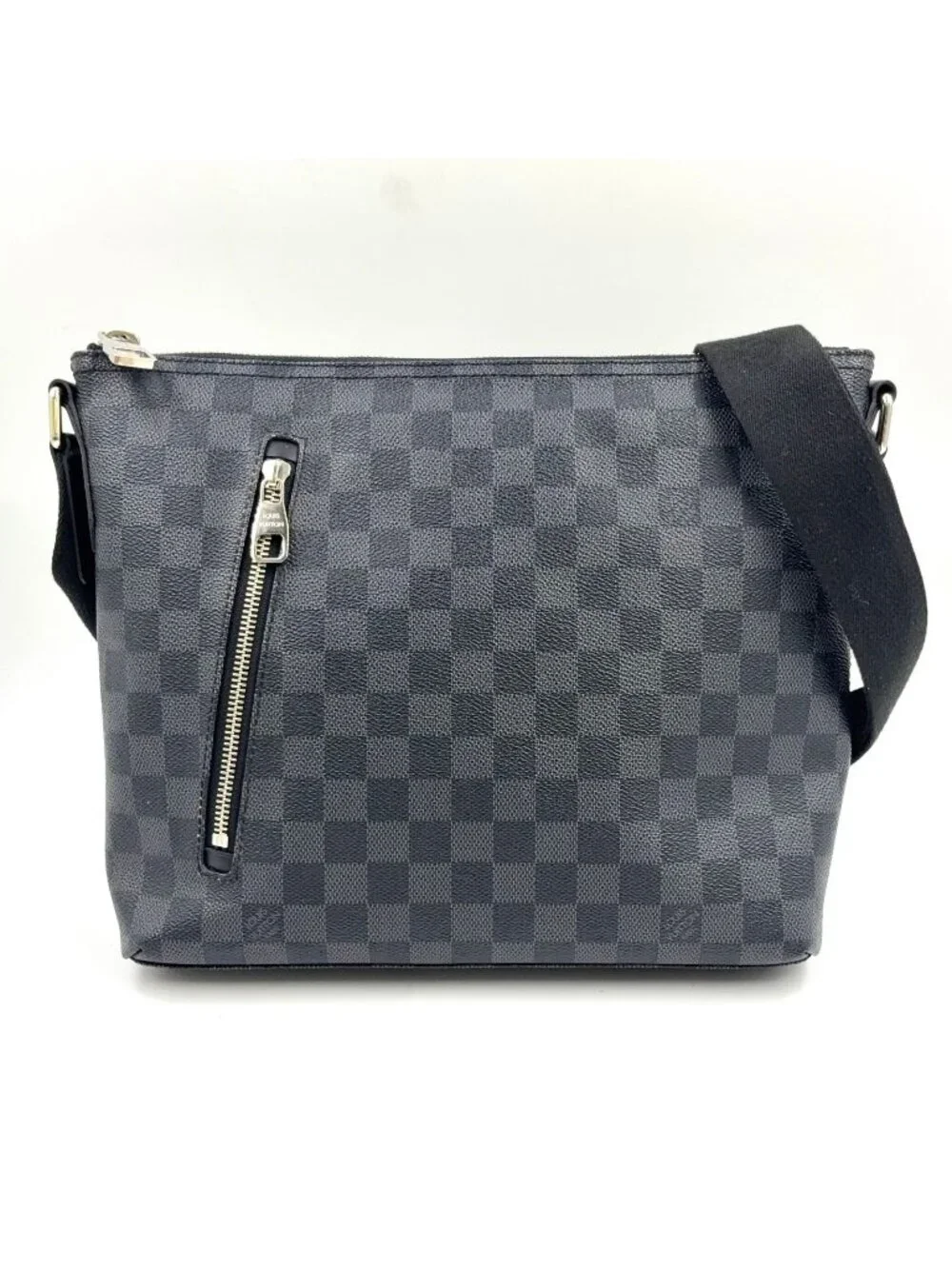 Louis Vuitton Mick PM Damier Graphite Leather Black Shoulder Bag Silver